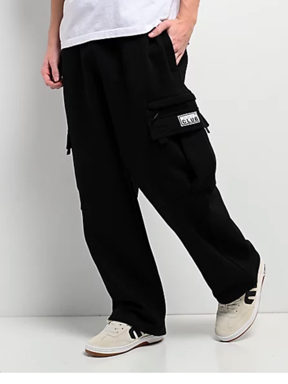 Pro Club Men's Black Cargo Pants with Utility Pockets